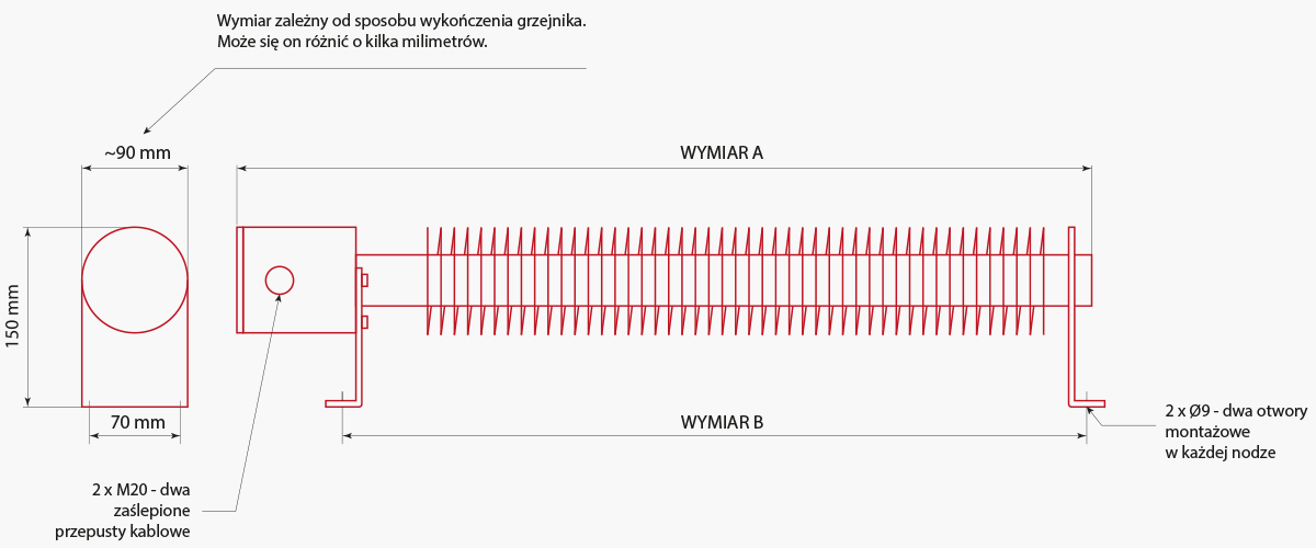 Grzejnik radiacyjny ATEX typu FWD