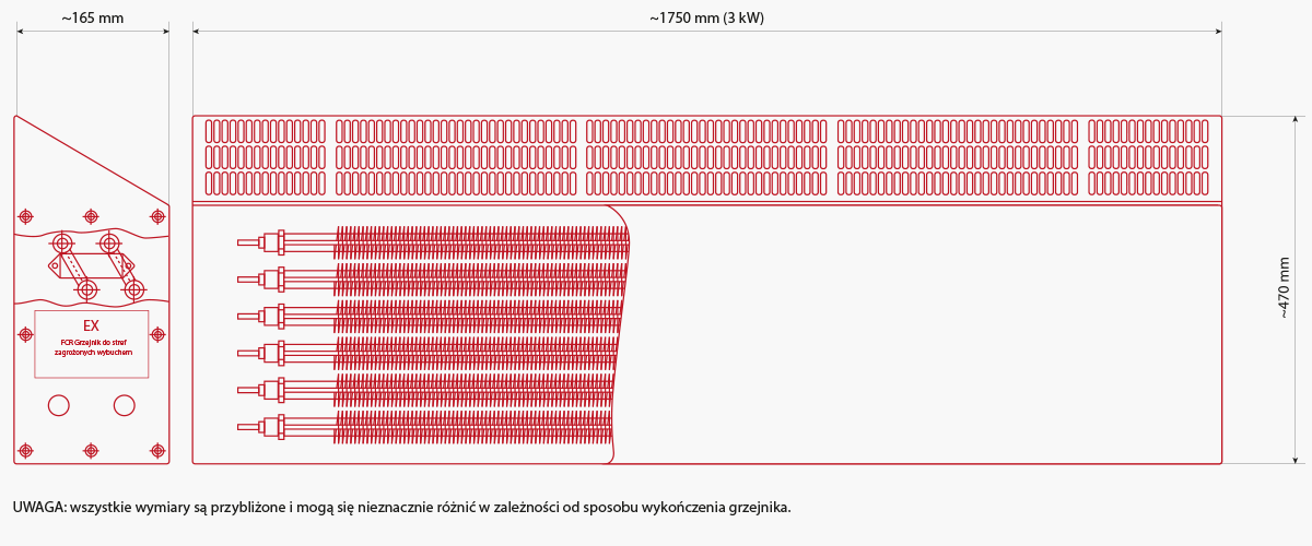 Grzejnik oGrzejnik ELEKTRYCZNY ATEX FCRlejowy ATEX FCR